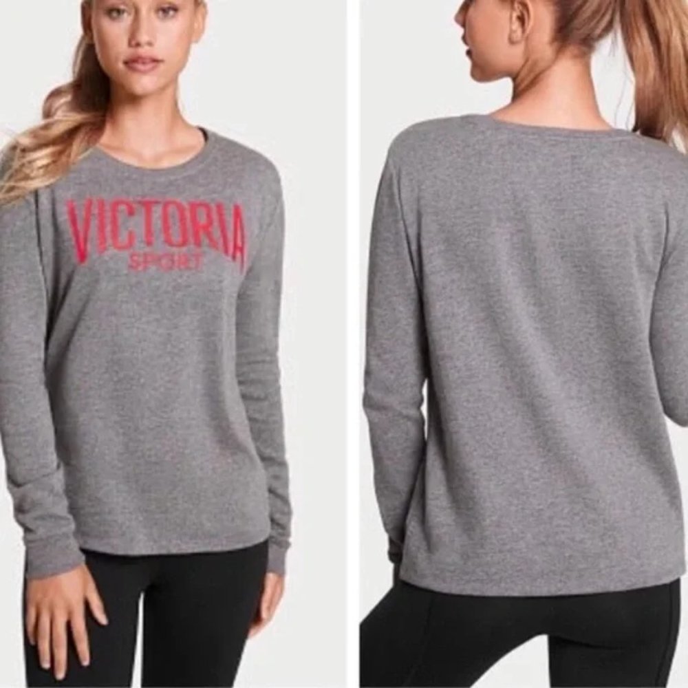 Victoria Secret Victoria Sport Essential Crew Pullover Gray NWT